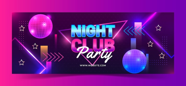 Шаблон обложки для вечеринки в ночном клубе в социальных сетях