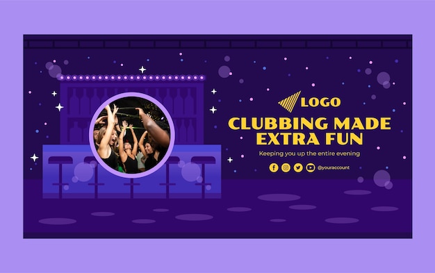 Modello di post sui social media per feste da night club