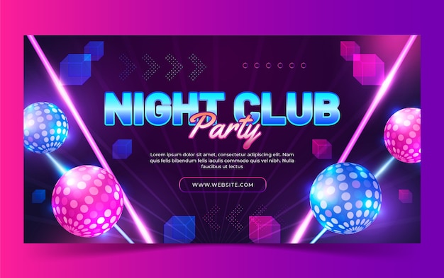 Бесплатное векторное изображение Шаблон сообщения в социальных сетях night club party