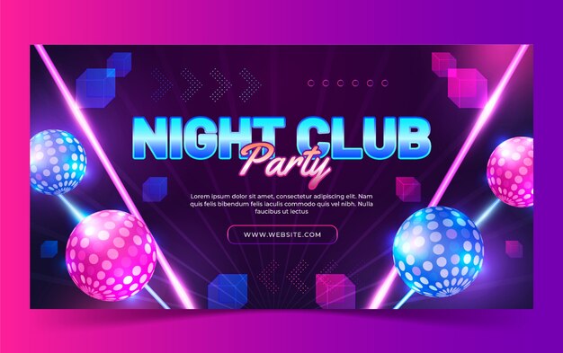 Шаблон сообщения в социальных сетях Night Club Party