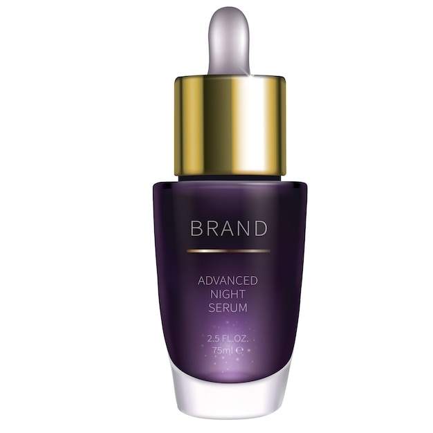 Night cosmetic serum for face skin care