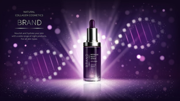 Free vector night cosmetics with collagen