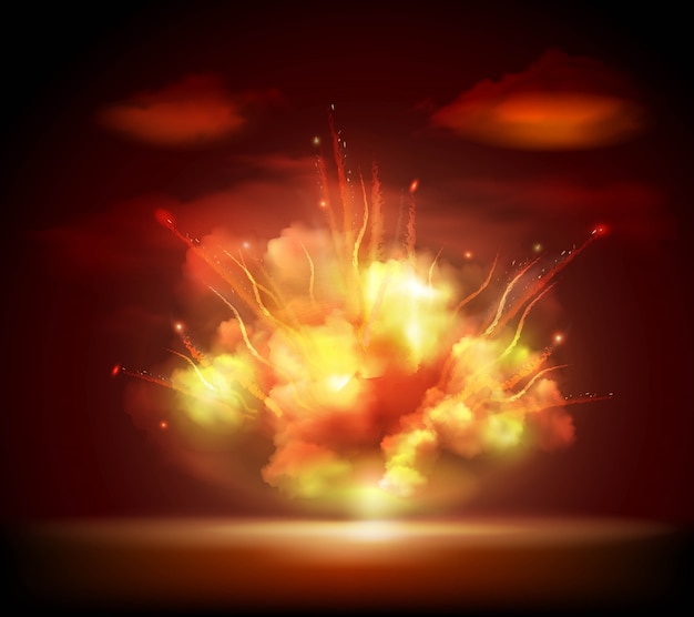 Night explosion background banner