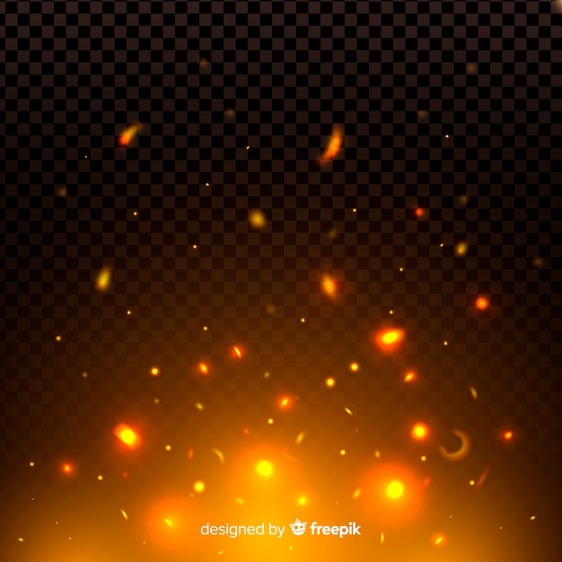 Free vector night fire sparks and particles effect