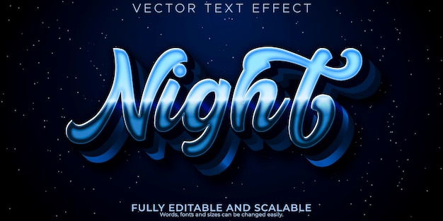 Free vector night music text effect editable jazz and blues text style