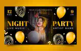 Free vector night party facebook post template