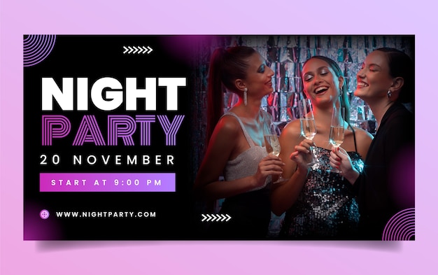 Free vector night party facebook post