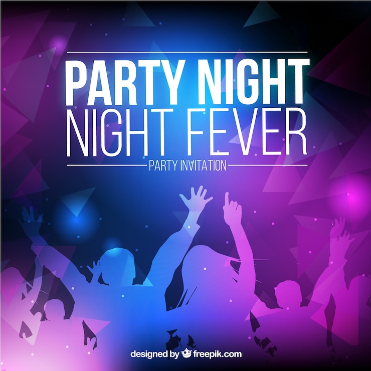 Free Vector night party invitation