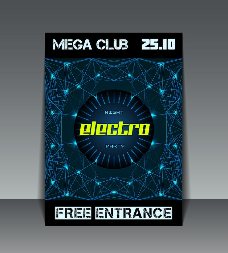 Free Vector night party networking poster