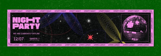 Night party twitch banner  template