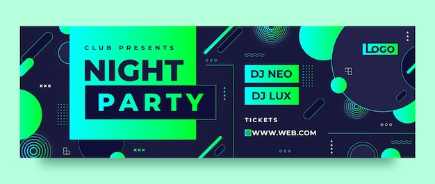 Free vector night party twitter header