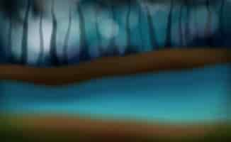 Free vector a night river blur scene