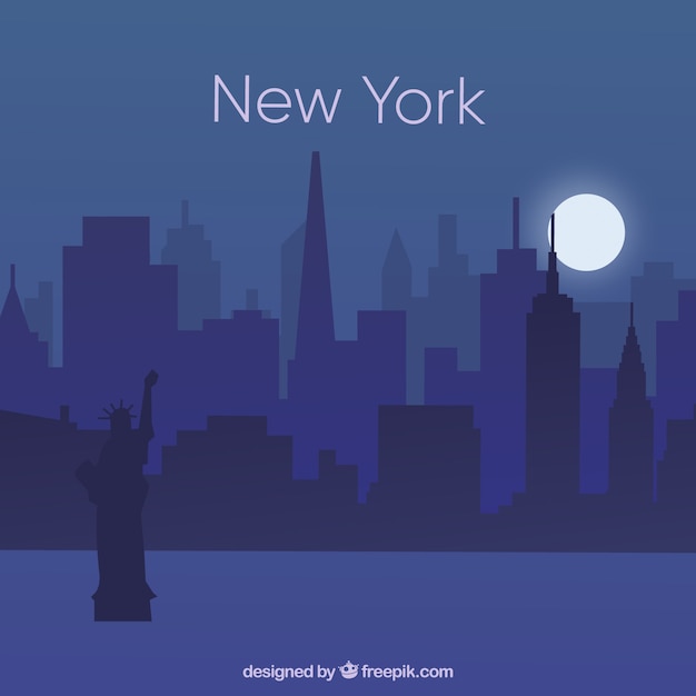 Night skyline of new york