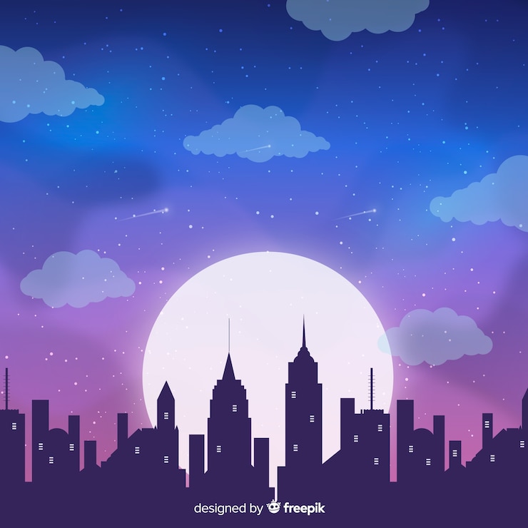 無料Vector 夜の星空の背景