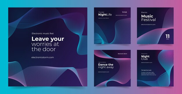 nightclub and nightlife party instagram posts collection