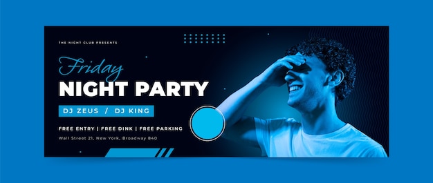 Nightclub and nightlife party social media cover template