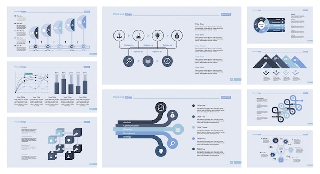 Free vector nine business slide templates set