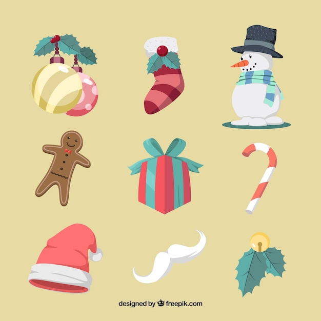 Free vector nine christmas elements