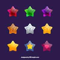 Free vector nine colorful stars with numbers