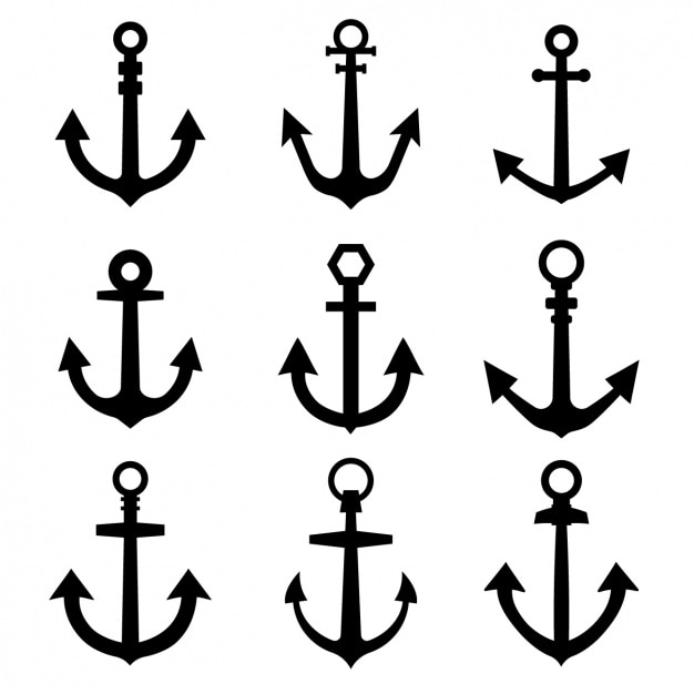 Free vector nine different anchors