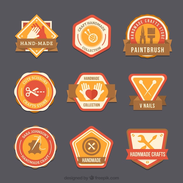 Free vector nine fantastic logos for carpentry