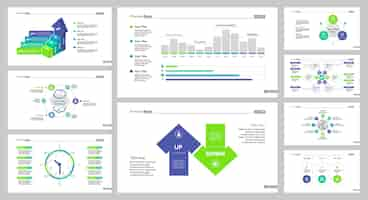 Free vector nine management slide templates set