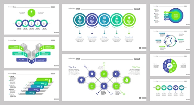 Nine Marketing Slide Templates Set