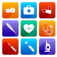 Free vector nine medicine icons