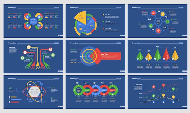 9 통계 슬라이드 템플릿 세트