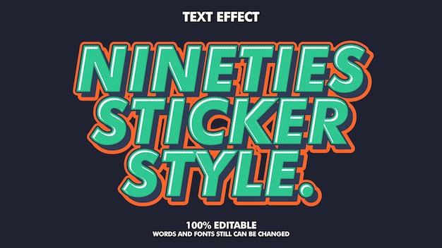 Nineties retro editable text effects