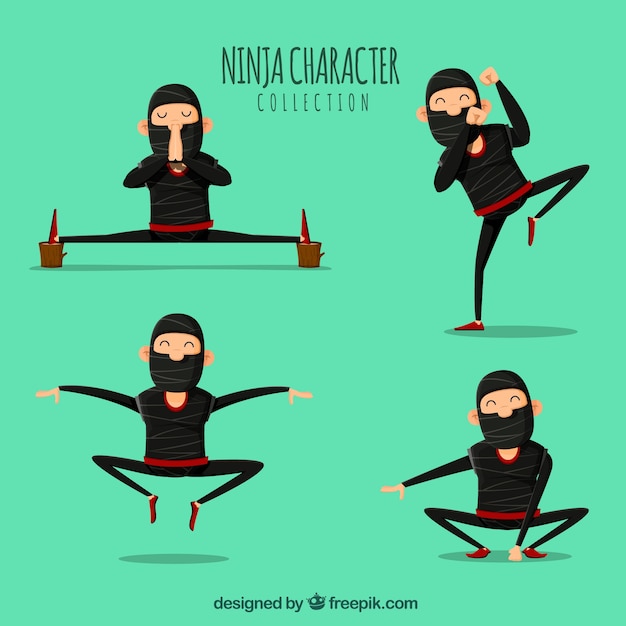 Free vector ninja character collection