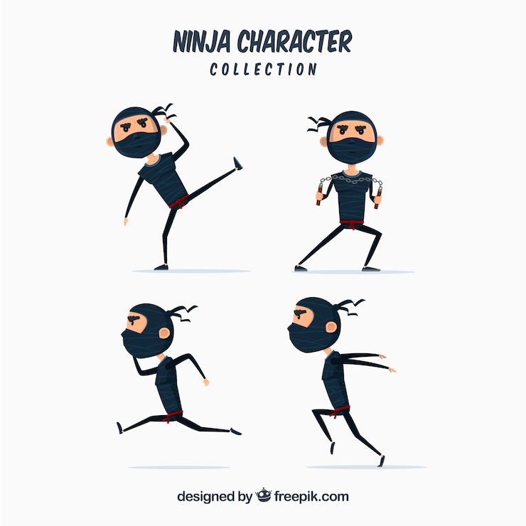 Free Vector ninja character collection