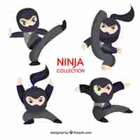 Free vector ninja character collection