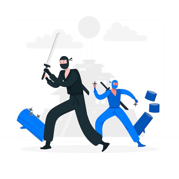 Vettore gratuito illustrazione del concetto di ninja