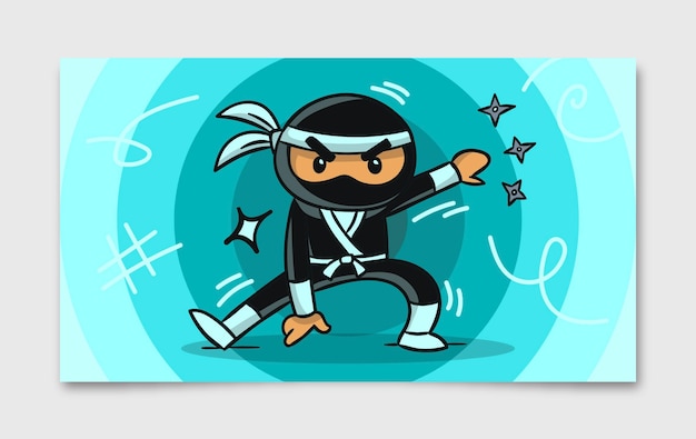Бесплатное векторное изображение Настенные обои для настольных компьютеров ninja