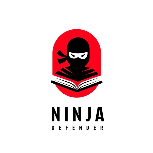 Ninja logo template in flat design