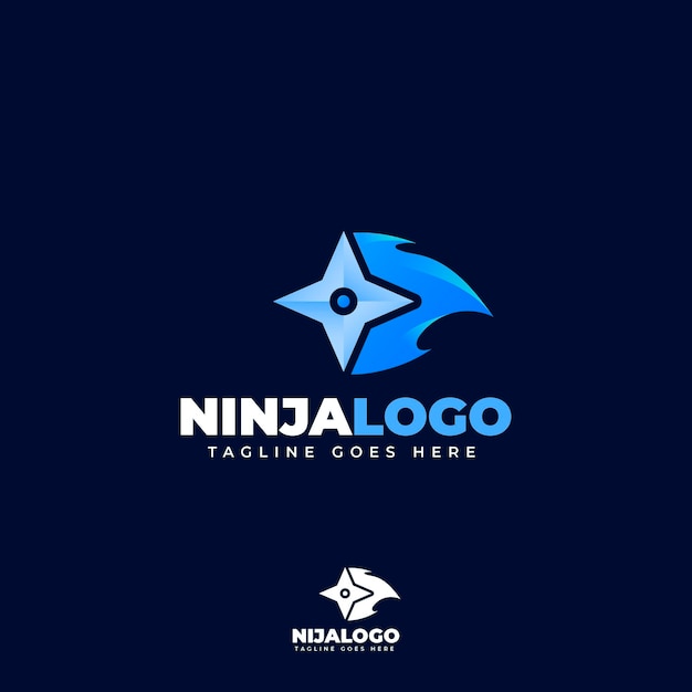 Modello di logo ninja in sfumatura