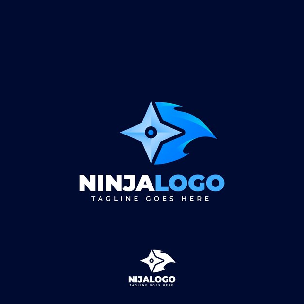 Ninja logo template in gradient