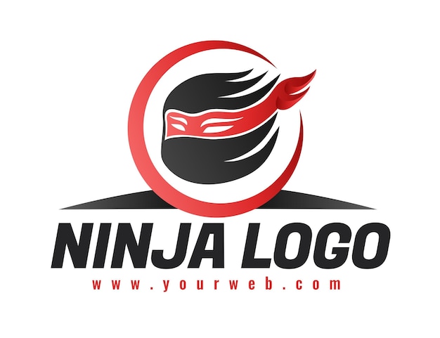 Modello di logo ninja in sfumatura