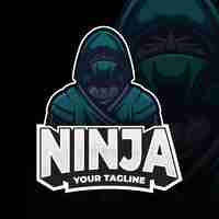 Free vector ninja logo template with details