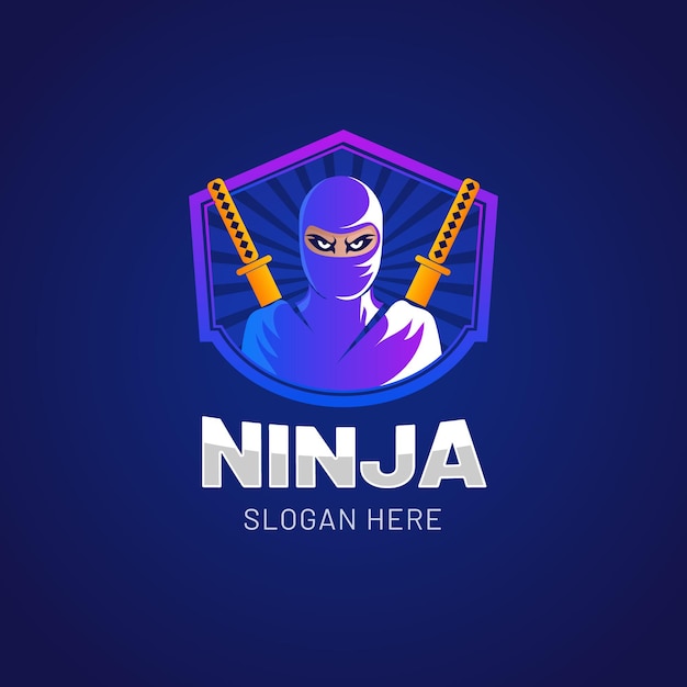 Free vector ninja logo template with details