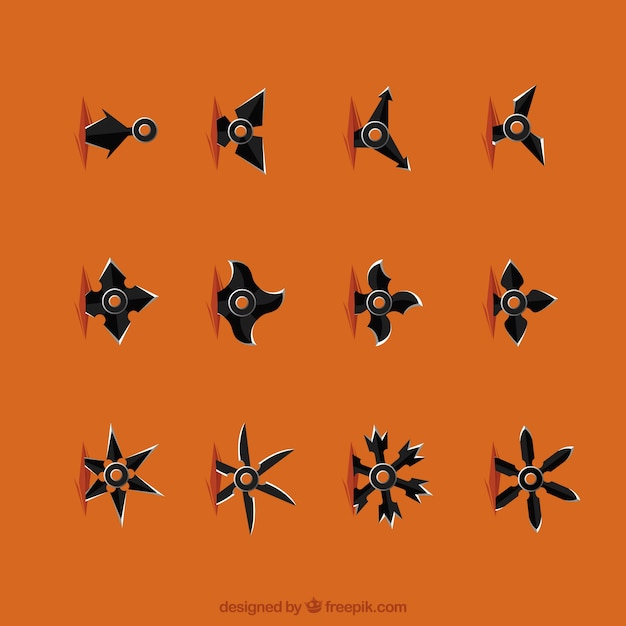 Free vector ninja star collection