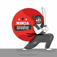 Free vector ninja warrior background