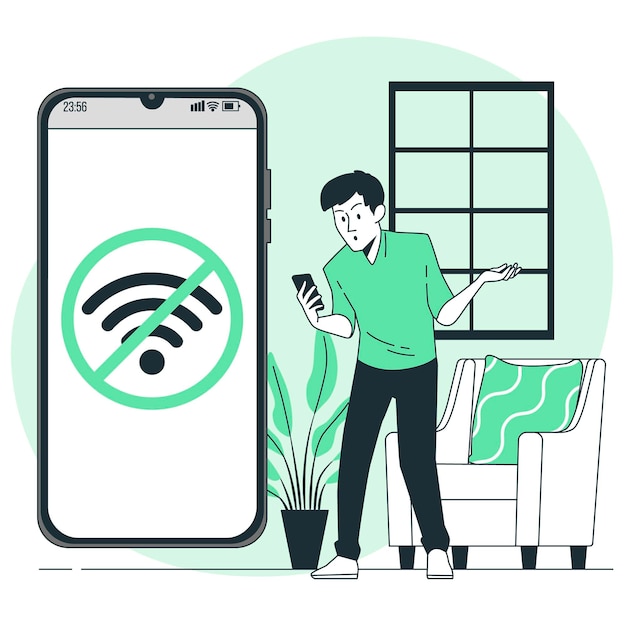 Free vector no connection concept illustration