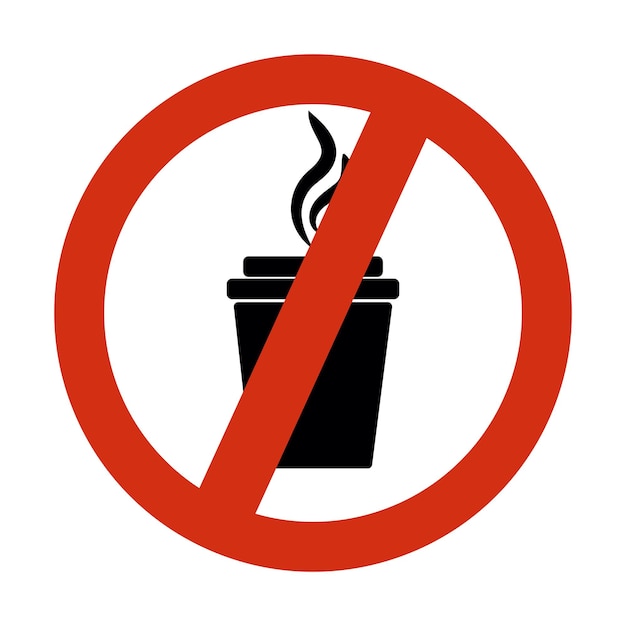 Vettore gratuito nessuna illustrazione vettoriale dell'icona rossa del divieto di bere