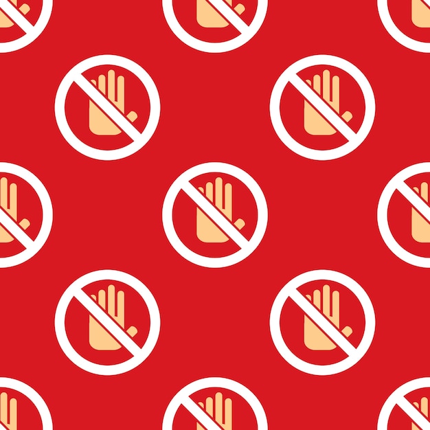 Free Vector no entry hand icon pattern. stop sign background