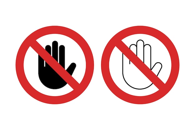 Free vector no entry hand sign