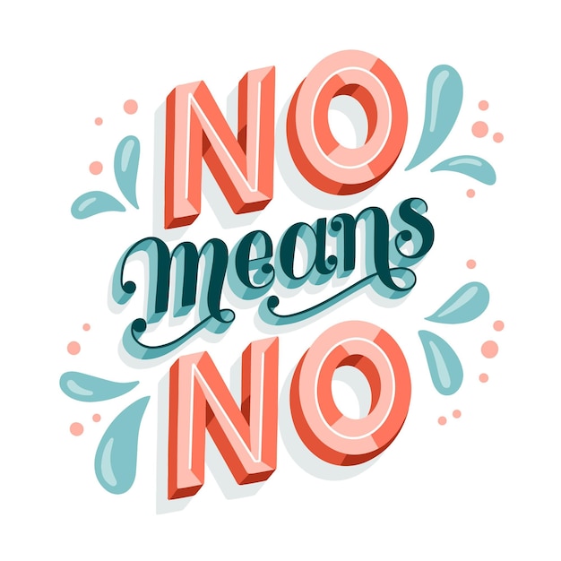 No means no creative lettering