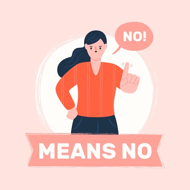 Free vector no means no illustration concept