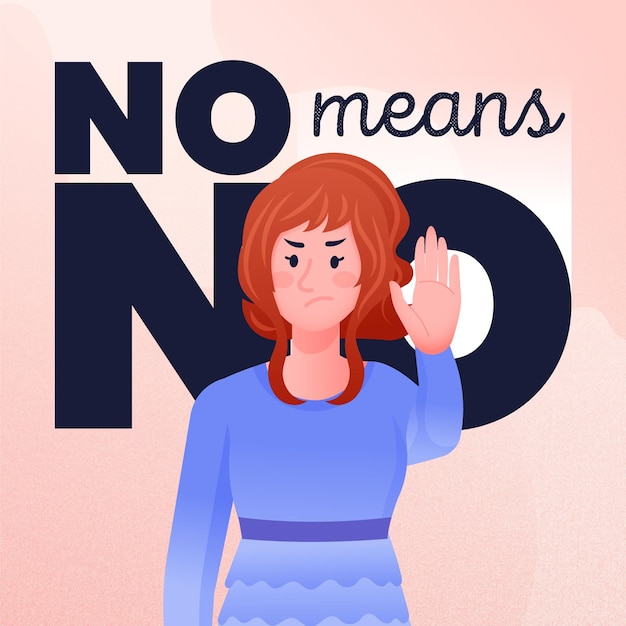 Free vector no means no illustration concept